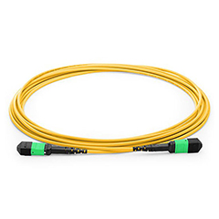 3M MPO OS2 9/125 Single Mode Fiber Optic Trunk Cable, 24 Fiber, Type B, Female-Female, LSZH-Yellow